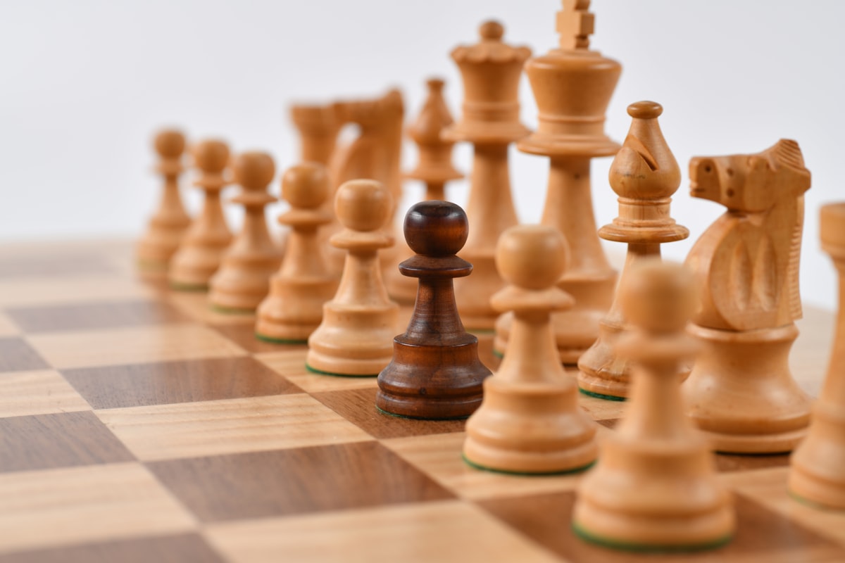 Chess pieces representing strategic logical thinking