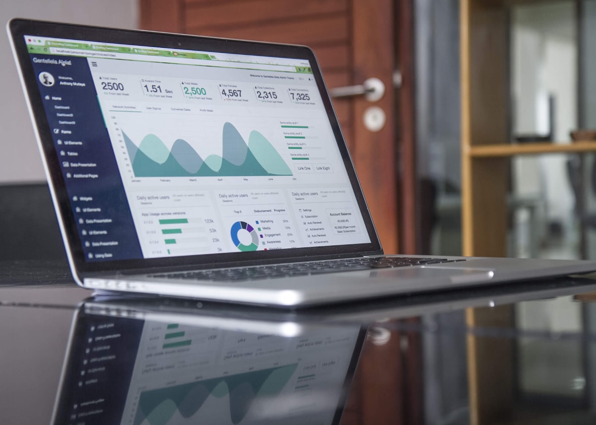 A person analyzing data on a computer screen representing real-world problem-solving